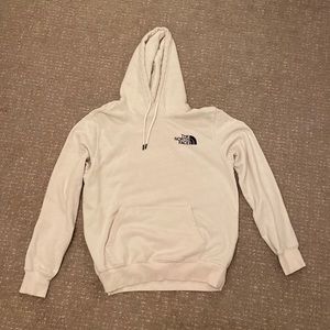 tan north face sweatshirt